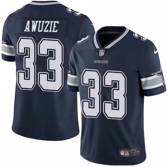 Youth Nike Dallas Cowboys 33 Chidobe Awuzie Navy Blue Team Color Vapor Untouchable Limited Player NFL Jersey