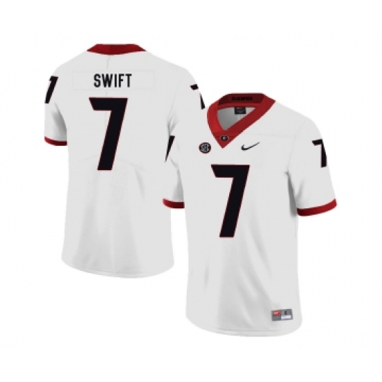 Georgia Bulldogs 7 D'Andre Swift White Nike College Football Jersey