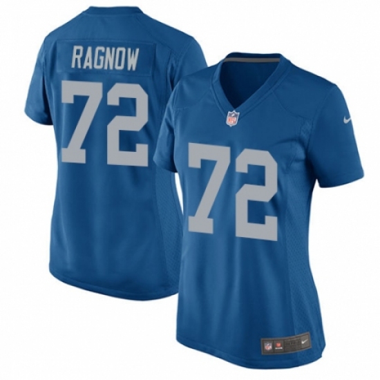 Women's Nike Detroit Lions 72 Frank Ragnow Game Blue Alternate NFL Jersey