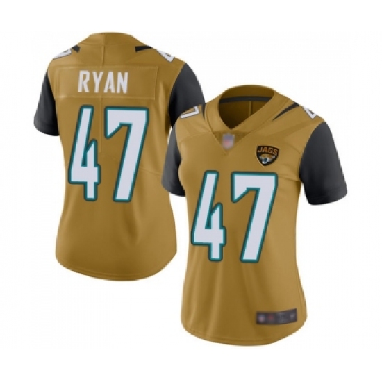 Women's Jacksonville Jaguars 47 Jake Ryan Limited Gold Rush Vapor Untouchable Football Jersey