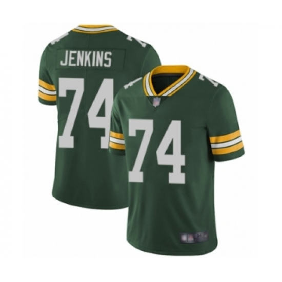 Men's Green Bay Packers 74 Elgton Jenkins Green Team Color Vapor Untouchable Limited Player Football Jersey