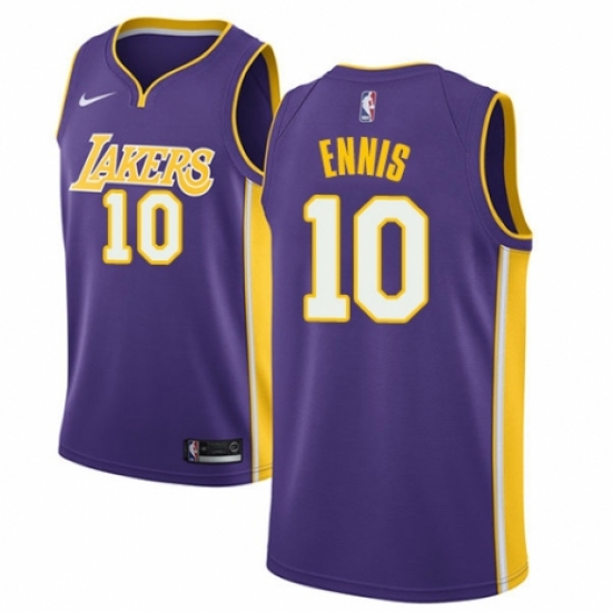 Men's Nike Los Angeles Lakers 10 Tyler Ennis Authentic Purple NBA Jersey - Icon Edition