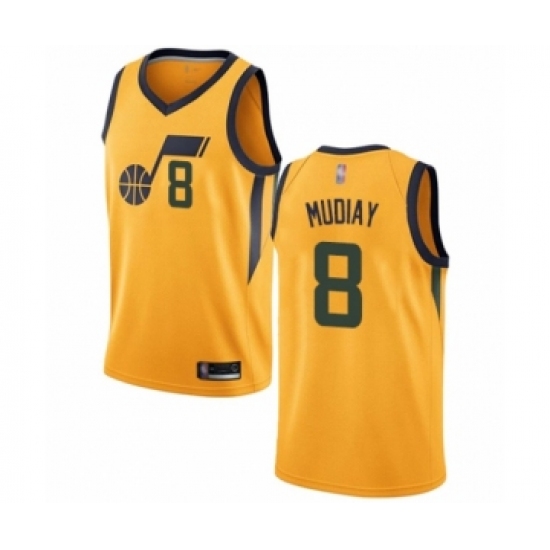 Women's Utah Jazz 8 Emmanuel Mudiay Swingman Gold Basketball Jersey Statement Edition