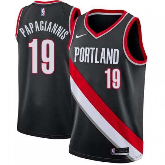 Men's Nike Portland Trail Blazers 19 Georgios Papagiannis Swingman Black NBA Jersey - Icon Edition