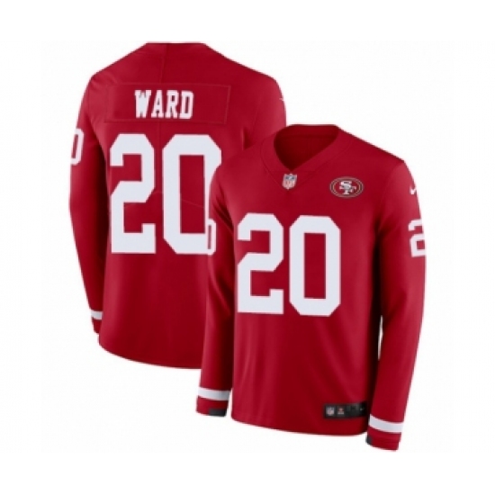 Youth Nike San Francisco 49ers 20 Jimmie Ward Limited Red Therma Long Sleeve NFL Jersey