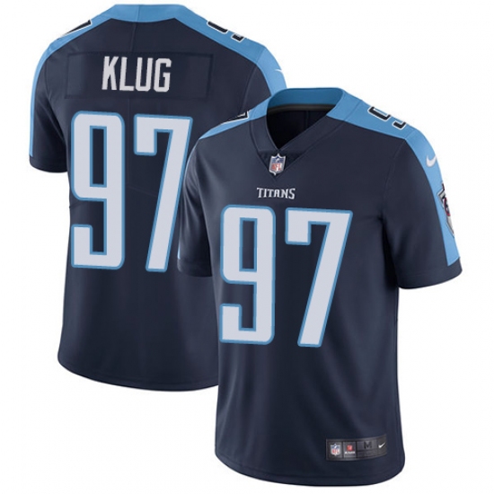 Men's Nike Tennessee Titans 97 Karl Klug Navy Blue Alternate Vapor Untouchable Limited Player NFL Jersey