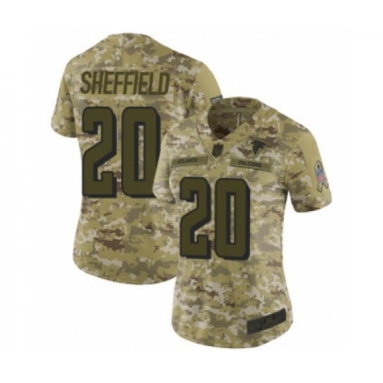 Women's Atlanta Falcons 20 Kendall Sheffield Limited Camo 2018 Salute to Service Football Jersey