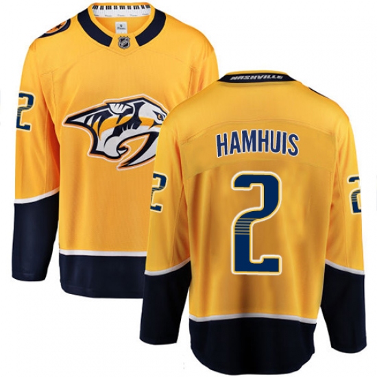 Youth Nashville Predators 2 Dan Hamhuis Fanatics Branded Gold Home Breakaway NHL Jersey