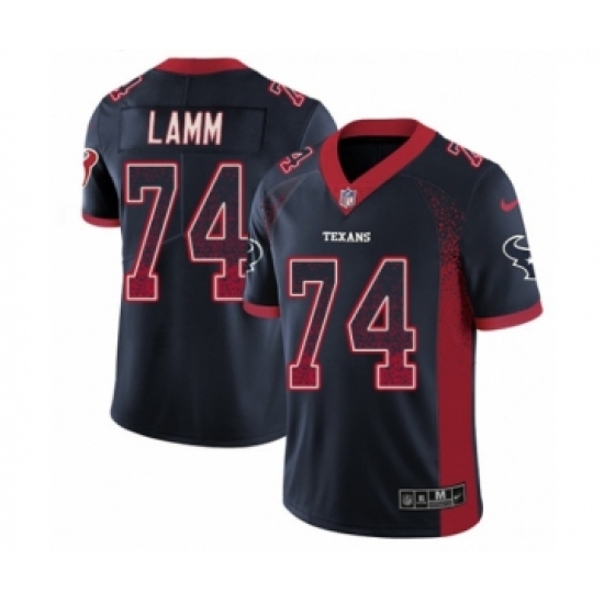 Men's Nike Houston Texans 74 Kendall Lamm Limited Navy Blue Rush Drift Fashion NFL Jersey