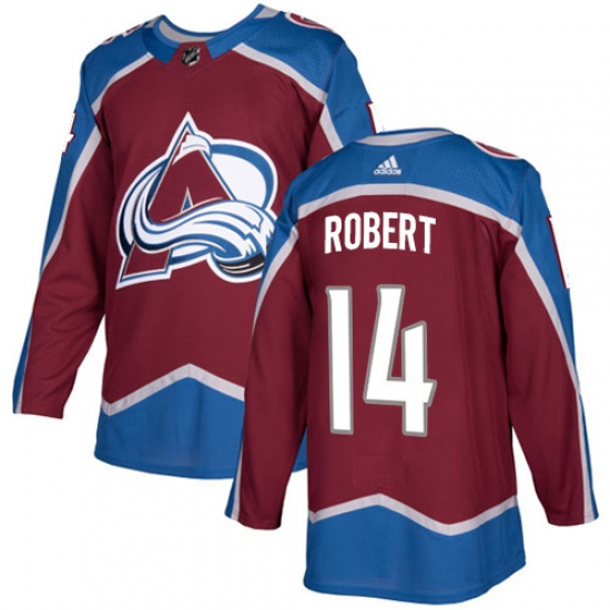 Men's Adidas Colorado Avalanche 14 Rene Robert Authentic Burgundy Red Home NHL Jersey