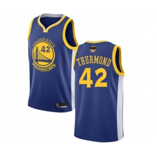 Men's Golden State Warriors 42 Nate Thurmond Swingman Royal Blue 2019 Basketball Finals Bound Basketball Jersey - Icon Edition