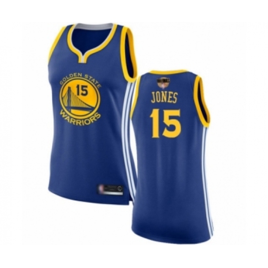 Women's Golden State Warriors 15 Damian Jones Swingman Royal Blue 2019 Basketball Finals Bound Basketball Jersey - Icon Edition