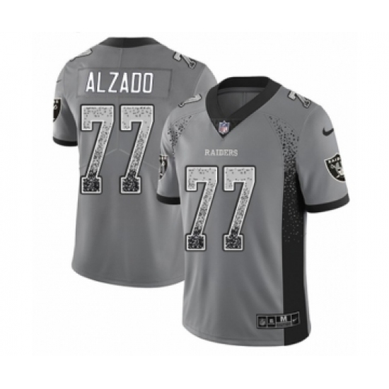 Youth Nike Oakland Raiders 77 Lyle Alzado Limited Gray Rush Drift Fashion NFL Jersey