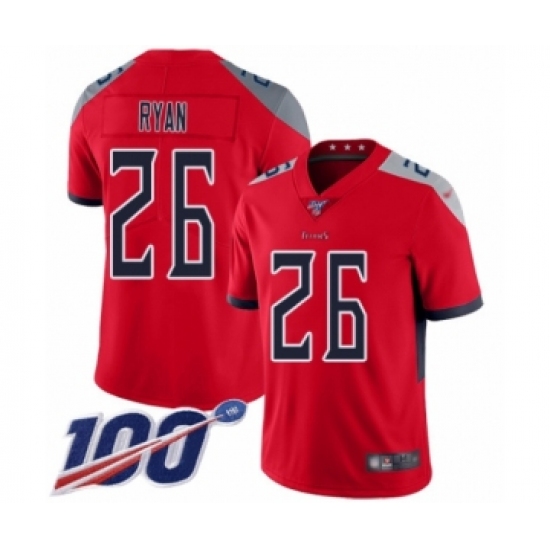 Men's Tennessee Titans 26 Logan Ryan Limited Red Inverted Legend 100th Season Football Jersey