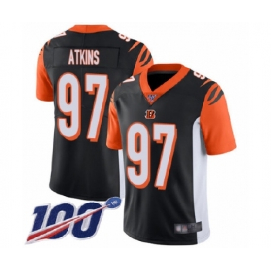 Men's Cincinnati Bengals 97 Geno Atkins Black Team Color Vapor Untouchable Limited Player 100th Season Football Jersey