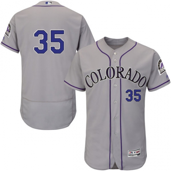 Men's Majestic Colorado Rockies 35 Chad Bettis Grey Flexbase Authentic Collection MLB Jersey