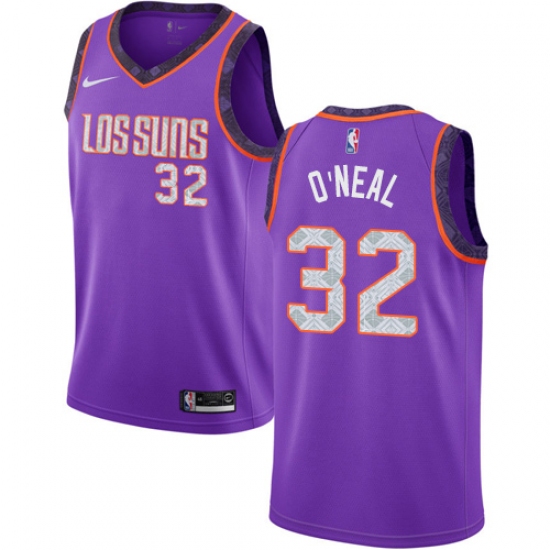 Women's Nike Phoenix Suns 32 Shaquille O'Neal Swingman Purple NBA Jersey - 2018 19 City Edition