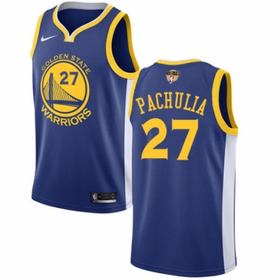 Youth Nike Golden State Warriors 27 Zaza Pachulia Swingman Royal Blue Road 2018 NBA Finals Bound NBA Jersey - Icon Edition