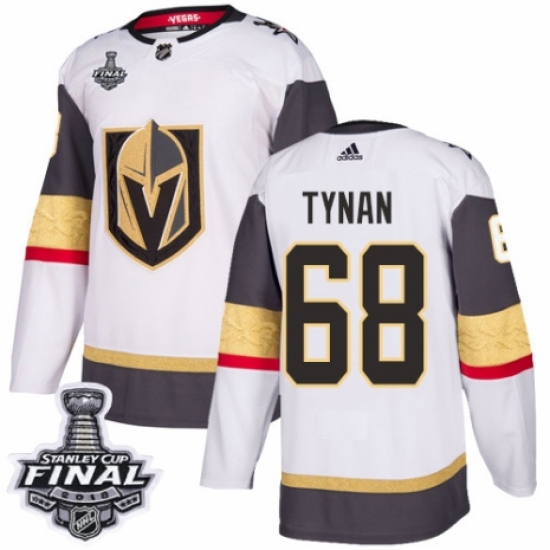 Women's Adidas Vegas Golden Knights 68 T.J. Tynan Authentic White Away 2018 Stanley Cup Final NHL Jersey