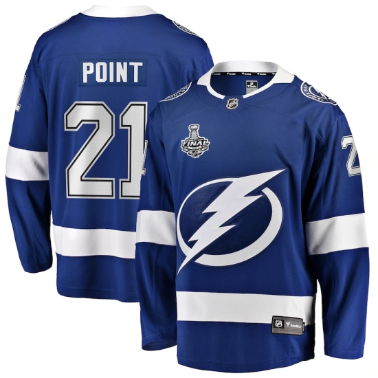 Men's Tampa Bay Lightning 21 Brayden Point Fanatics Branded Blue 2020 Stanley Cup Final Bound Home Player Breakaway Jersey