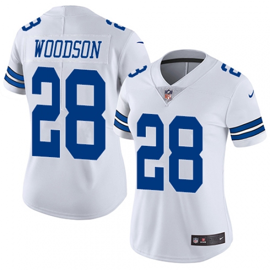 Women's Nike Dallas Cowboys 28 Darren Woodson White Vapor Untouchable Limited Player NFL Jersey