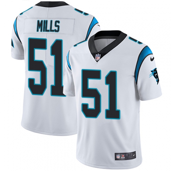 Youth Nike Carolina Panthers 51 Sam Mills White Vapor Untouchable Limited Player NFL Jersey