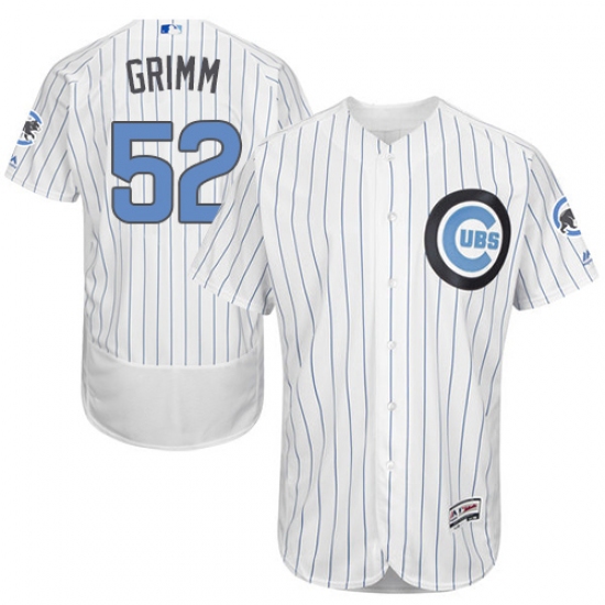 Men's Majestic Chicago Cubs 52 Justin Grimm Authentic White 2016 Father's Day Fashion Flex Base MLB Jersey