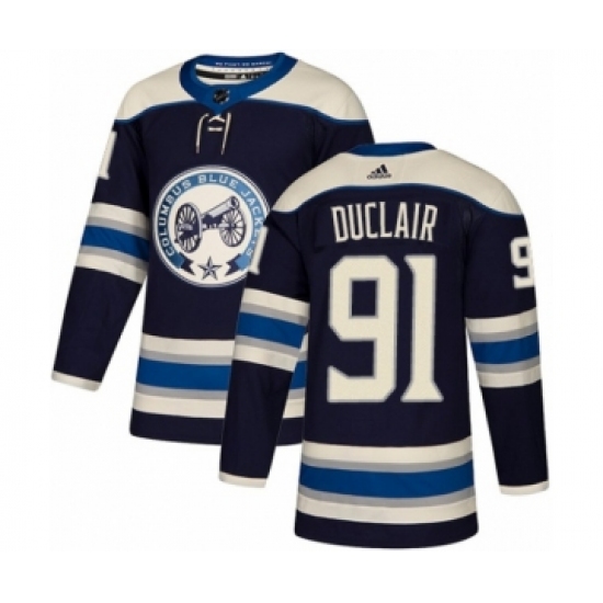 Men's Adidas Columbus Blue Jackets 91 Anthony Duclair Premier Navy Blue Alternate NHL Jersey