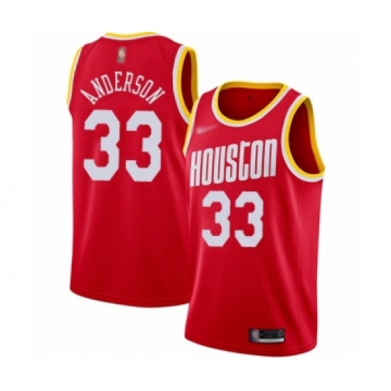 Women's Houston Rockets 33 Ryan Anderson Swingman Red Hardwood Classics Finished Basketball Jersey