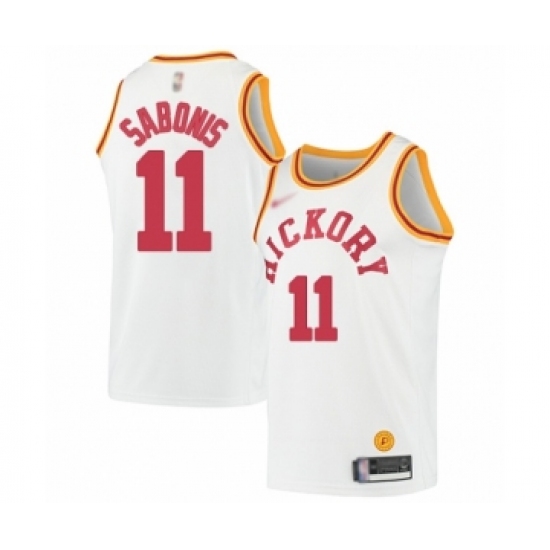Women's Indiana Pacers 11 Domantas Sabonis Swingman White Hardwood Classics Basketball Jersey