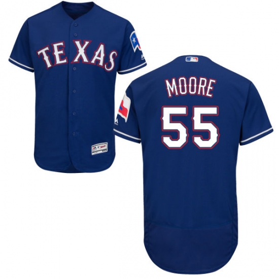 Men's Majestic Texas Rangers 55 Matt Moore Royal Blue Alternate Flex Base Authentic Collection MLB Jersey