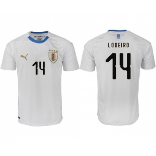 Uruguay 14 Lodeiro Home Soccer Country Jersey