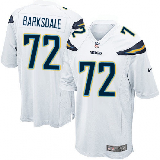 Men's Nike Los Angeles Chargers 72 Joe Barksdale Game White NFL Jersey