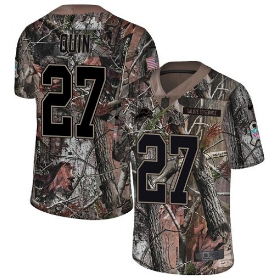 Youth Nike Detroit Lions 27 Glover Quin Limited Camo Rush Realtree NFL Jersey