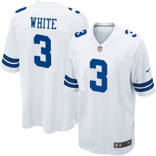 Men's Nike Dallas Cowboys 3 Mike White Game White NFL Jersey