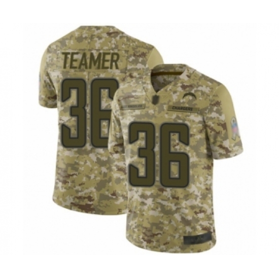 Youth Los Angeles Chargers 36 Roderic Teamer Limited Camo 2018 Salute to Service Football Jersey