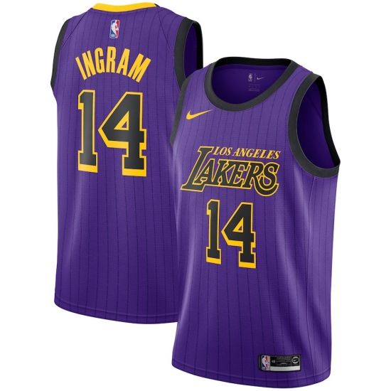 Youth Nike Los Angeles Lakers 14 Brandon IngramPurple stripe NBA Jersey