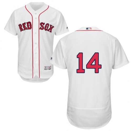 Men's Majestic Boston Red Sox 14 Jim Rice White Home Flex Base Authentic Collection MLB Jersey