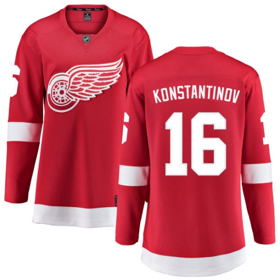 Women's Detroit Red Wings 16 Vladimir Konstantinov Fanatics Branded Red Home Breakaway NHL Jersey