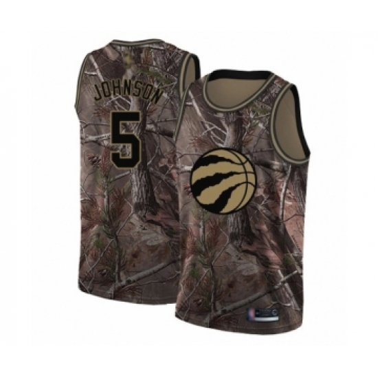 Men's Toronto Raptors 5 Stanley Johnson Swingman Camo Realtree Collection Basketball Jersey