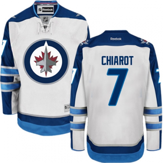 Men's Reebok Winnipeg Jets 7 Ben Chiarot Authentic White Away NHL Jersey