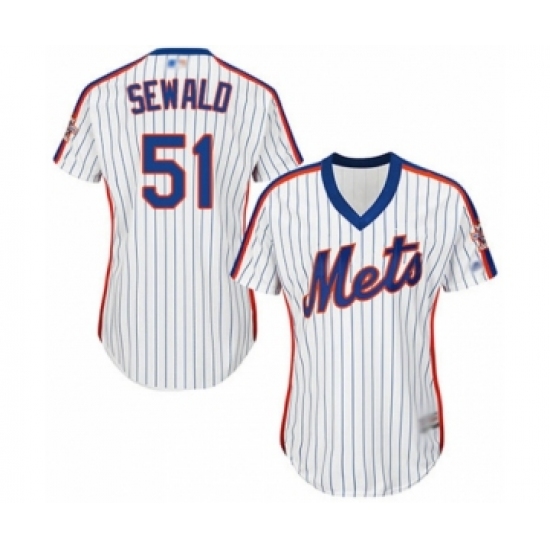 Women's New York Mets 51 Paul Sewald Authentic White Alternate Cool Base Baseball Player Jersey