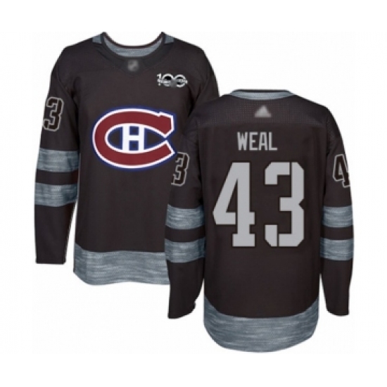 Men's Montreal Canadiens 43 Jordan Weal Authentic Black 1917-2017 100th Anniversary Hockey Jersey