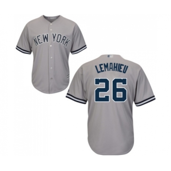 Men's New York Yankees 26 DJ LeMahieu Replica Grey Road Baseball Jersey