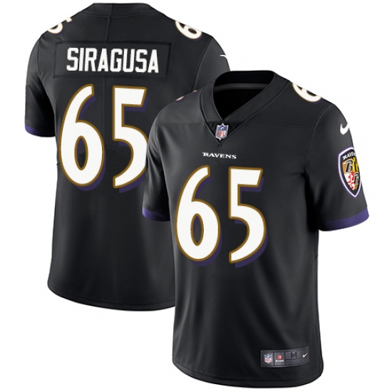 Youth Nike Baltimore Ravens 60 Nico Siragusa Black Alternate Vapor Untouchable Limited Player NFL Jersey