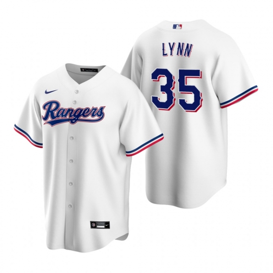 Men's Nike Texas Rangers 35 Lance Lynn White Home Stitched Baseball Jersey