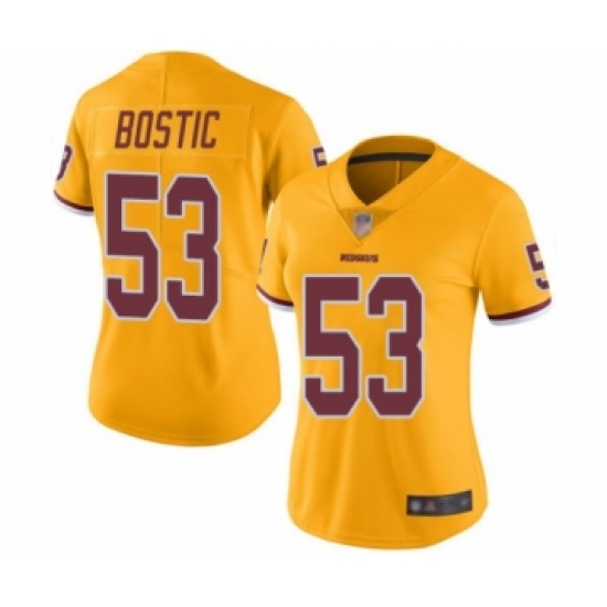 Women's Washington Redskins 53 Jon Bostic Limited Gold Rush Vapor Untouchable Football Jersey