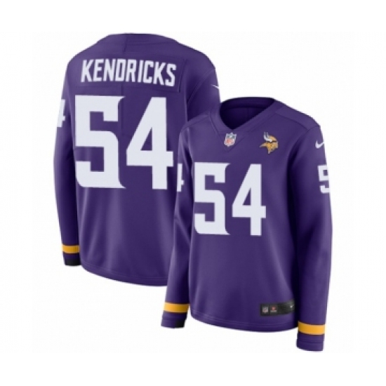 Women's Nike Minnesota Vikings 54 Eric Kendricks Limited Purple Therma Long Sleeve NFL Jersey
