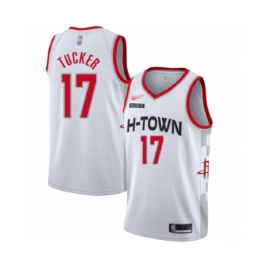 Women's Houston Rockets 17 PJ Tucker Swingman White Basketball Jersey - 2019 20 City Edition