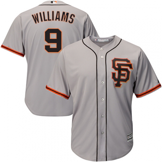 Men's Majestic San Francisco Giants 9 Matt Williams Replica Grey Road 2 Cool Base MLB Jersey